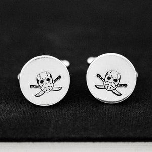 Horror Slasher Cuff Links, Horror Wedding, Voorhees, Halloween Cufflinks