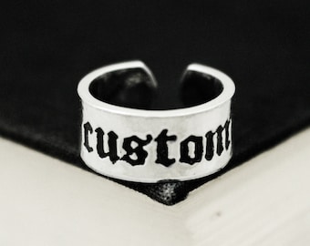 Custom Goth Ring - Personalized Horror Jewelry