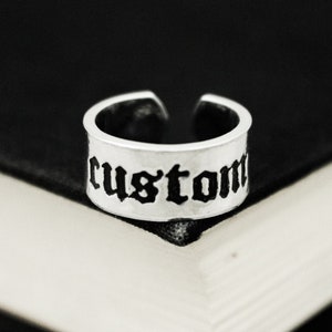 Custom Goth Ring - Personalized Horror Jewelry