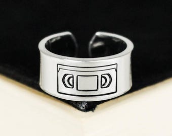 VHS Ring: Cuff Ring Gift for Tapeheads