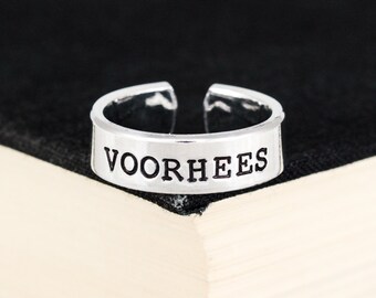 Voorhees Ring: Hand Stamped Halloween Horror Movie Cuff