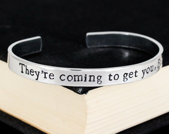 They're Coming To Get You Barbara Bracelet, Night of the Living Dead, Halloween, Horror, Aluminum Cuff Bracelet