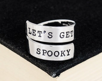 Let's Get Spooky Wrap Ring:  Minimalist Gothic Horror