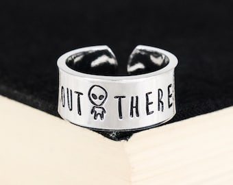 Out There Alien Cuff Ring: UFO Aliens Jewelry