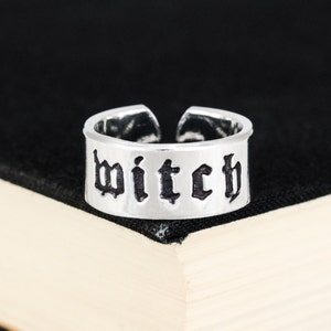 Witch Ring, Witchcraft, Horror, Goth Jewelry, Witchy Jewelry, Aluminum Cuff Ring