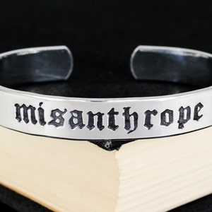 Misanthrope Bracelet, Death Metal, Aluminum Bracelet