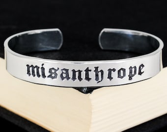 Misanthrope Bracelet, Death Metal, Aluminum Bracelet