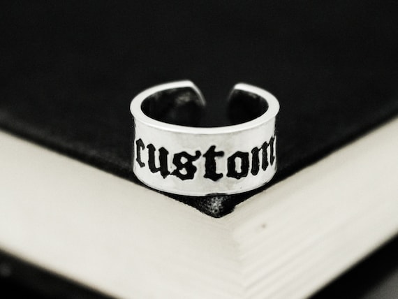 Custom Goth Ring - Personalized Horror Jewelry