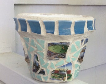 Mosaic Flower Pot, Los Angeles, made from recycled pottery