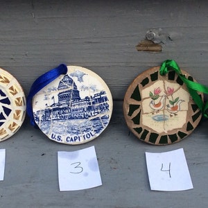 Mosaic Ornaments, made from recycled pottery