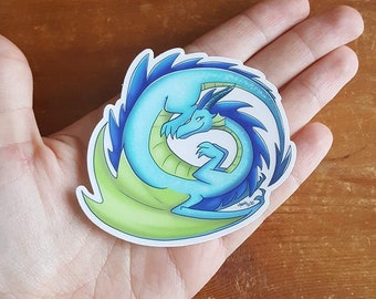 Dragon Sticker, blue dragon, dungeon, magical, fantastic, magical