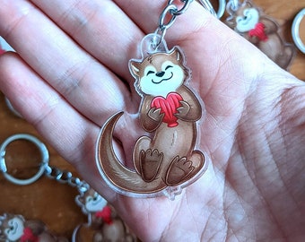 Happy Otter Keychains, fanart, acrylic charm, cute animal