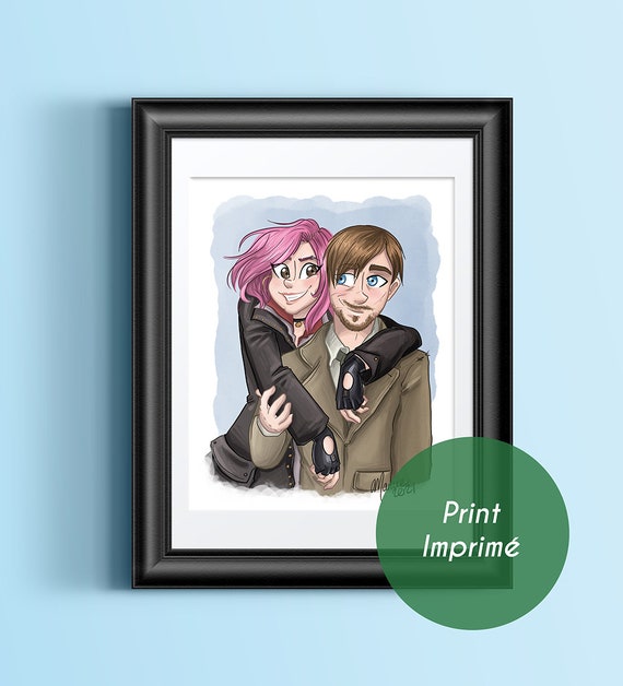 Ilustración de pareja grabado hombre lobo escuela de magos - Etsy España Ilustración de pareja grabado hombre lobo escuela de magos - Etsy España