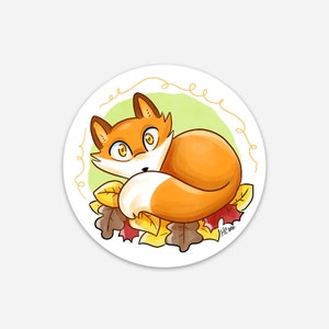 Fall Fox, Sticker, red fox, cute fox