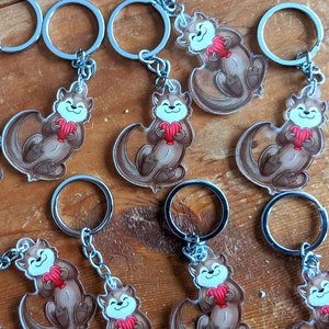 Happy Otter Keychains, fanart, acrylic charm, cute animal image 2