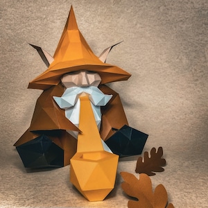 The Wise Gnome DIY 3D Papercraft PDF/DXF Printable Template