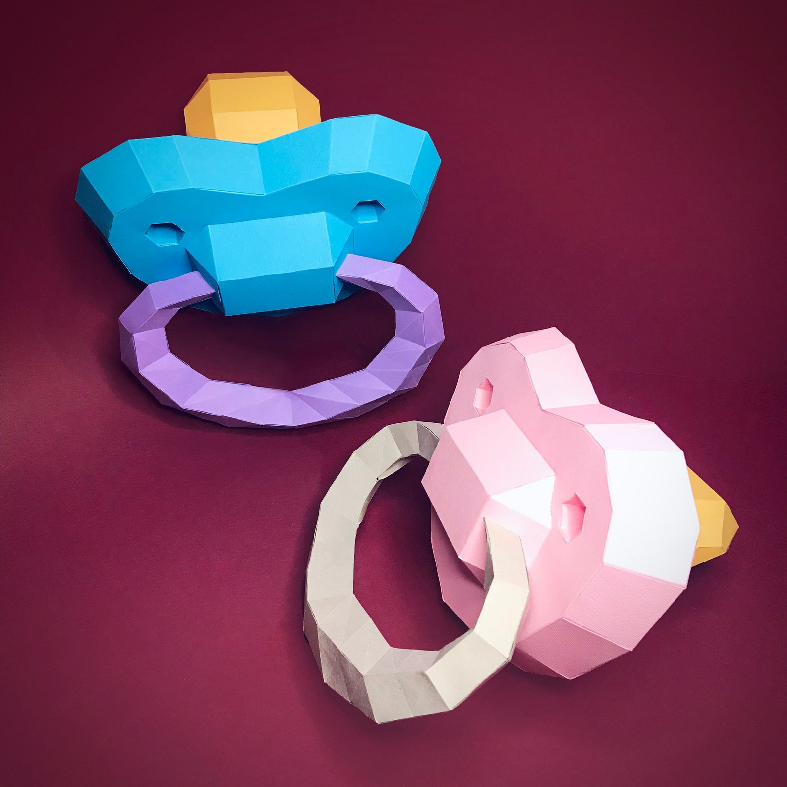 DIY Papercraft 3D Pacifier PDF Printable Template - Etsy