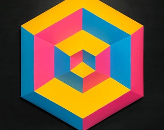 DIY Optical Illusion Wall Decor 3D paper craft printable template
