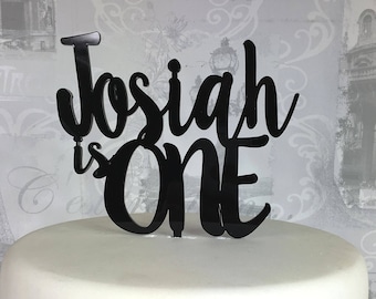 Personalised name birthday cake topper custom lasercut script acrylic UK age script 18 21st 25th 30th 40th 50th 60th 70th 80th 90th