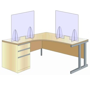 Acrylic Protective Screen perspex Sneeze Guard counter school office desk shop