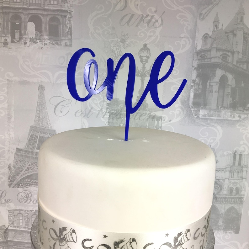 1st Birthday Cake Topper One Acrylic Celebration Baby Cake Etsy