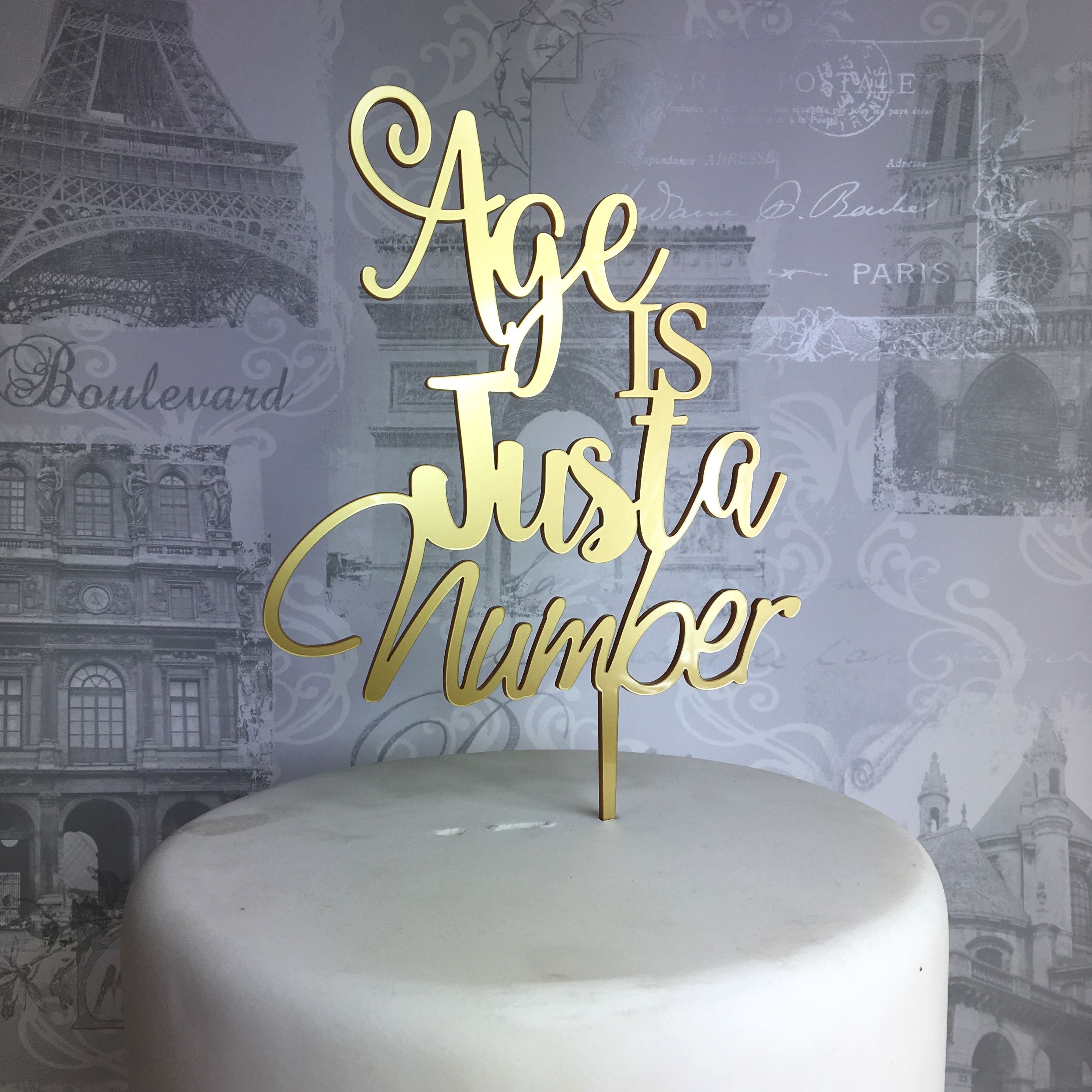 40th Birthday cake topper acrylic High quality 19 COLOURS 30 40 50 60 70 80 90 