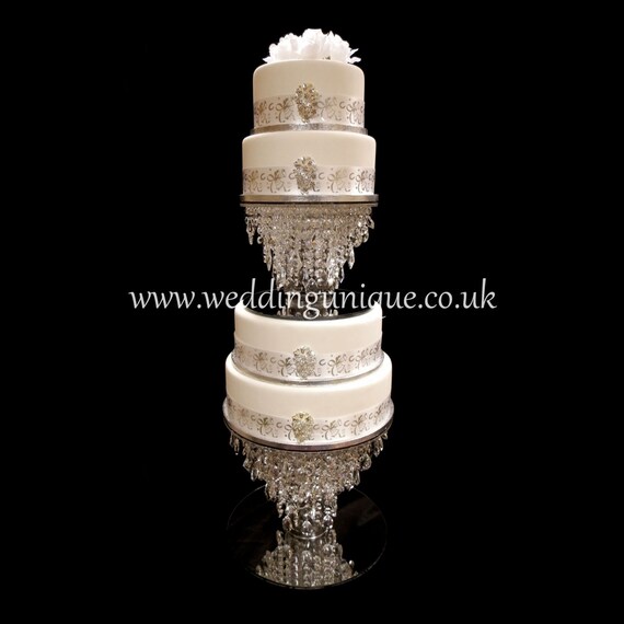 Diamante cake stand for wedding cake tassel design Real diamante crystals+LED