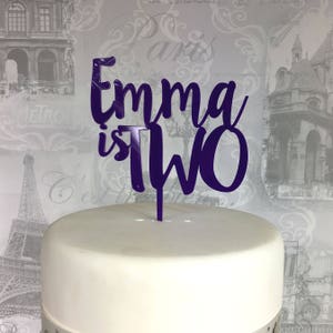 Personalised Name Birthday Cake Topper Custom Lasercut Script Acrylic ...