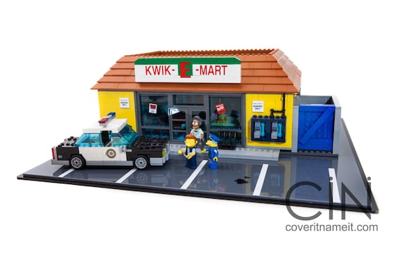 Simpsons Lego Kwik E Mart Display Base & Case Acrylic Box Perspex Model  71016 