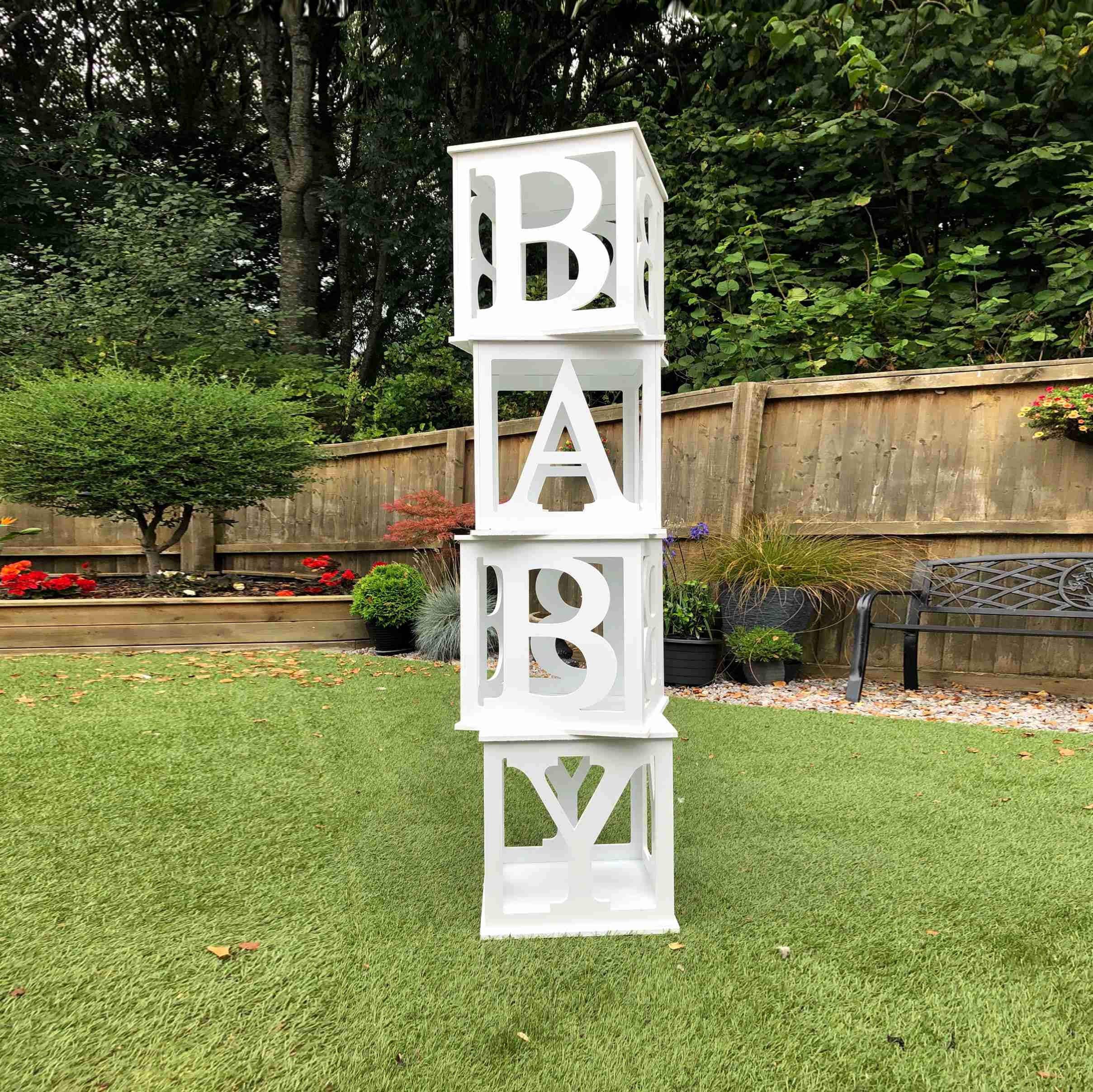 Alphabet BABY block box LARGE 40cm wall acrylic balloon party candy cart sweet prop event hire decor