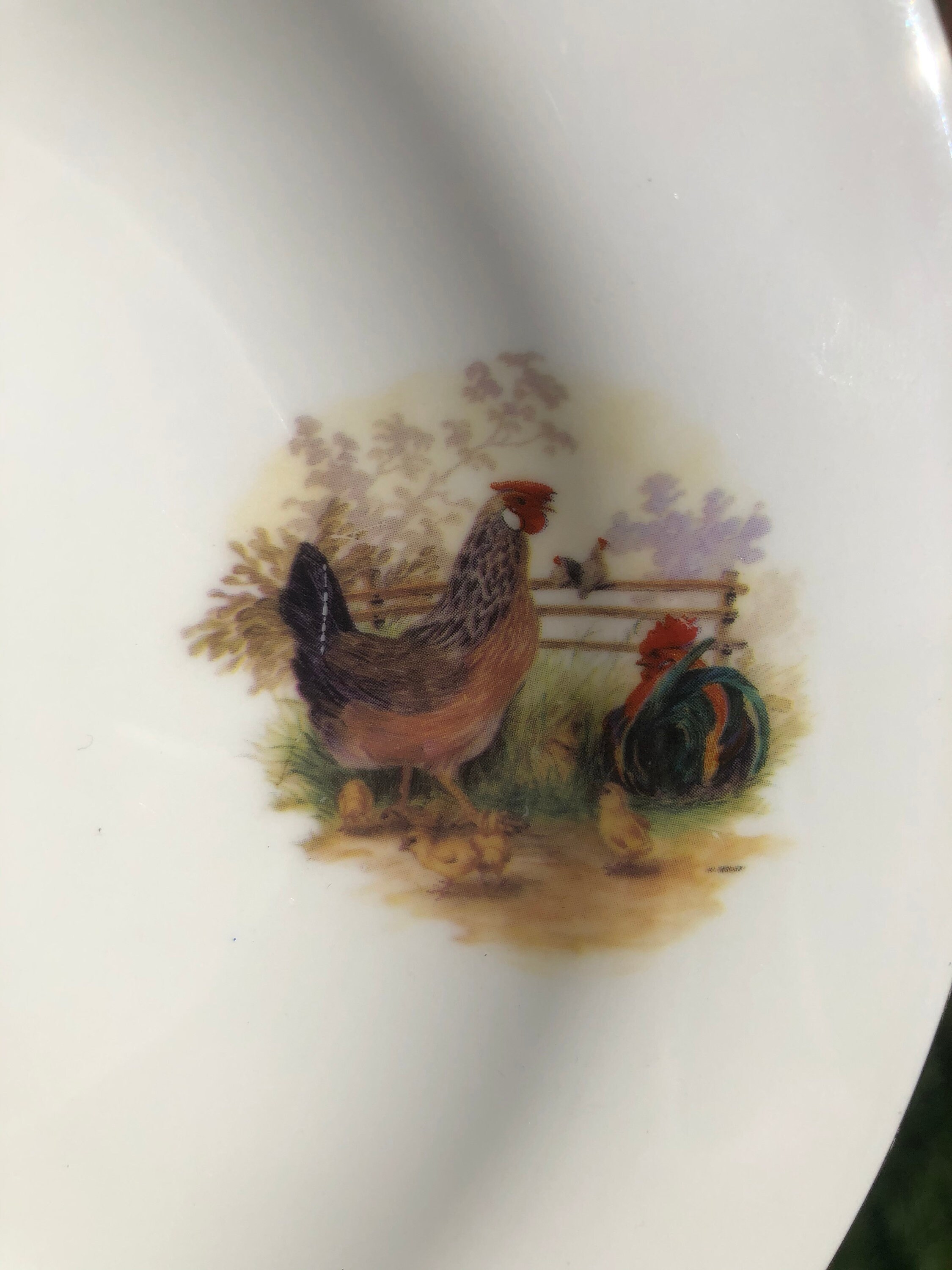 Pair of gold edged hen chickens decorative side plates H Arndt Etsy