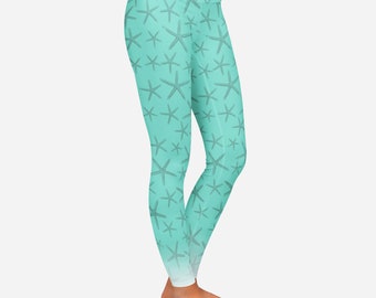 Teal Starfish Water Leggings