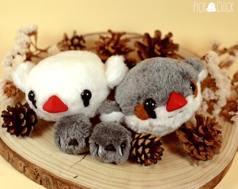 Peluche pájaro diamante mandarín, pinzón zebra