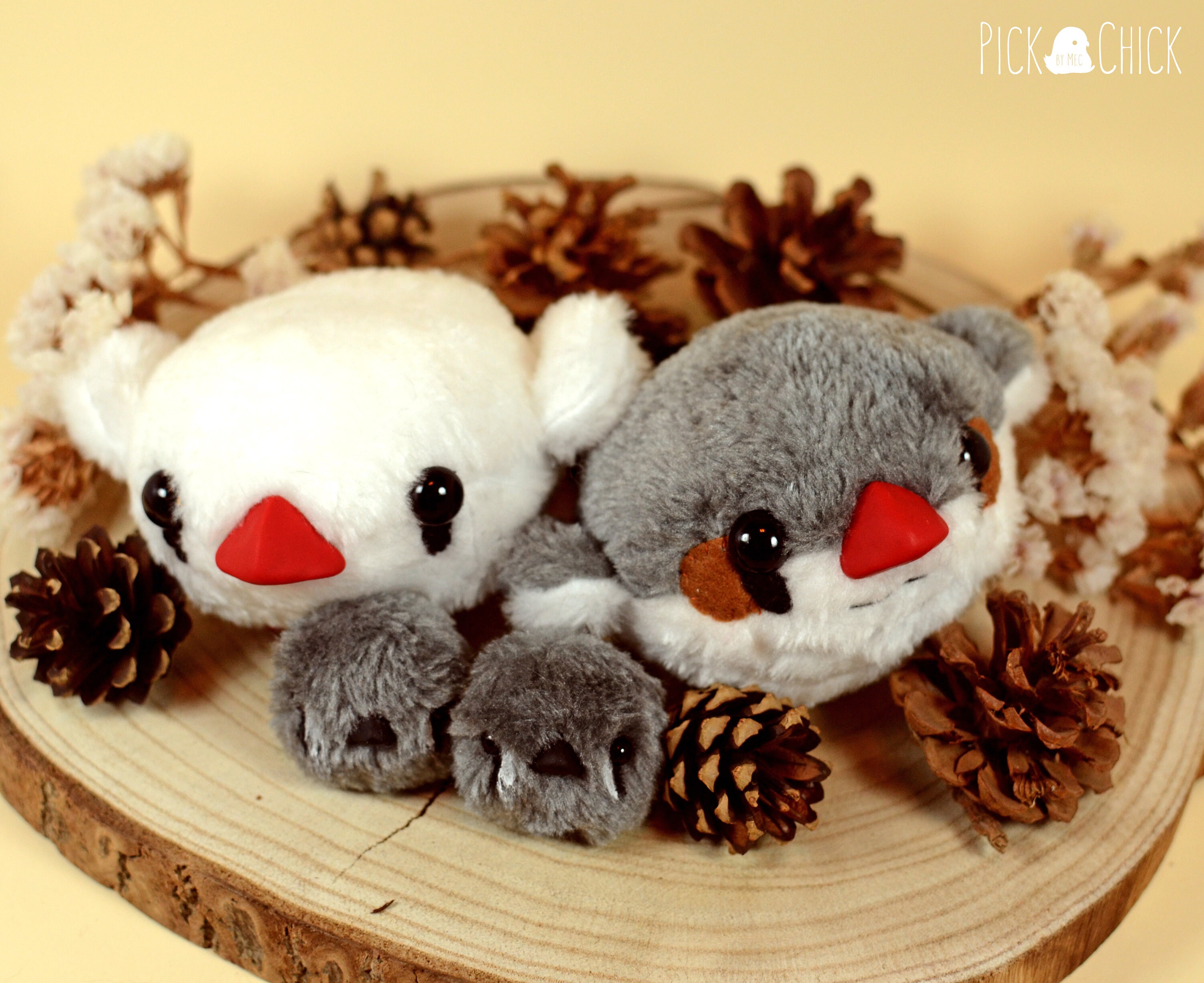 Zebra Finch Couple Set Miniplushes Etsy Hong Kong