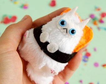 Fat Cat Sushi Keychain miniature plush art toy