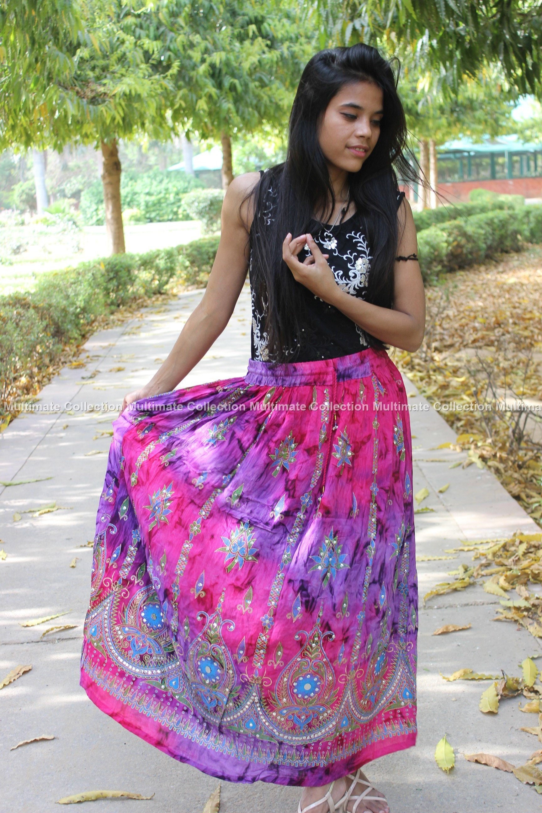 Purple Indian Dance Skirt Boho Gypsy Skirt Hippie skirt Etsy