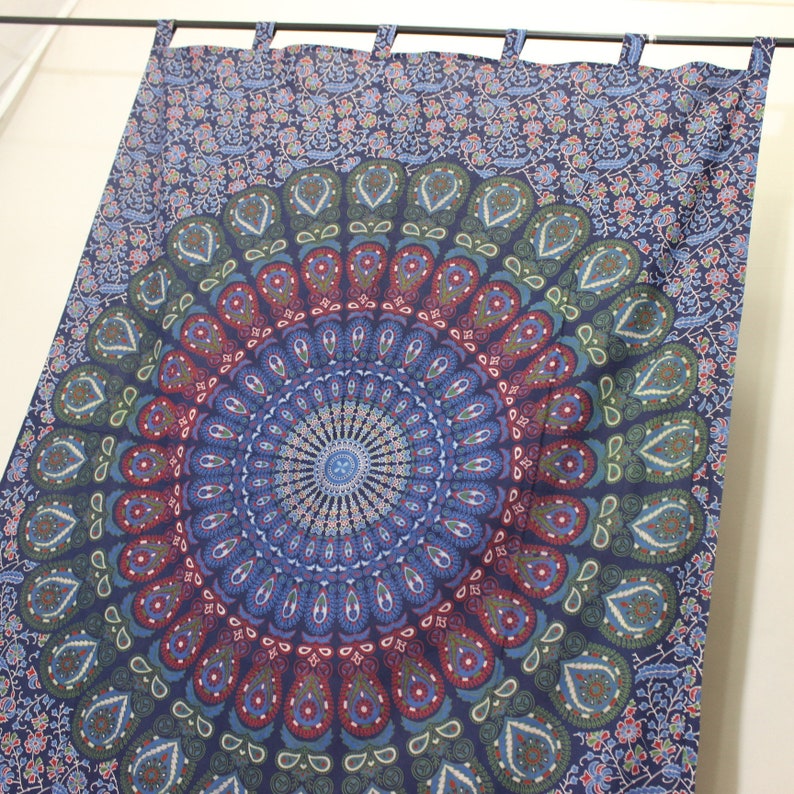 Us Flag Art Valances Room Door Wall Drapes Window Curtains Mandala