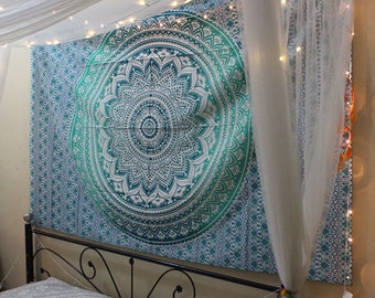 Wall Tapestry Mandala Wall Hanging Green Indian Tapestries Bohemian bedding Tapestry Fabric Bohemian Tapestry Wall Hangings Floral Tapestry