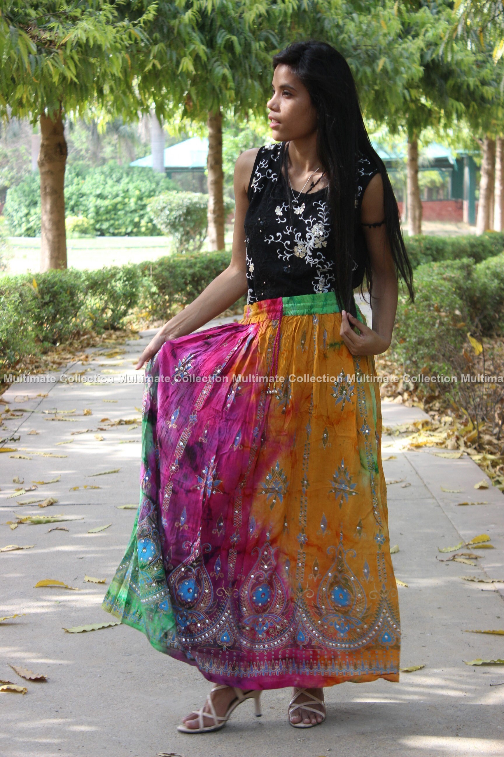 Colorido Boho Falda Indian Dance Skirt Boho Gypsy Skirt Hippie Etsy