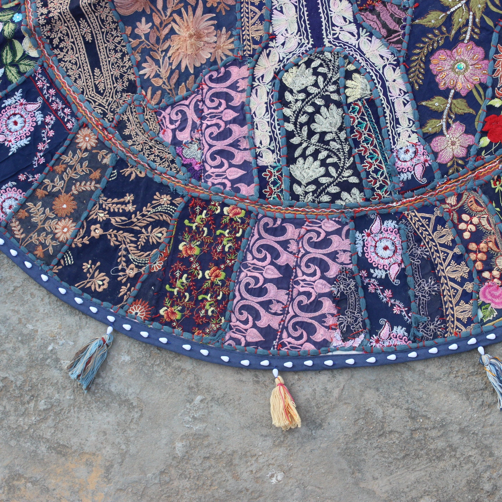 Navy Blue Boho Floor Pillow cover Indian bean bag Bohemian Etsy