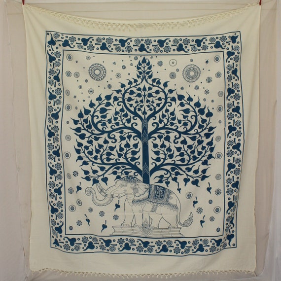 Blue Tree Wall Tapestry Large Hippie Indian Bohemian