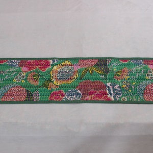 Green Hippie Tapestry Kantha Wall Hanging Table Mat Bed Runner Bohemian Boho Wall Tapestry Decorative Wall Hanging Room Wall Decoration Art