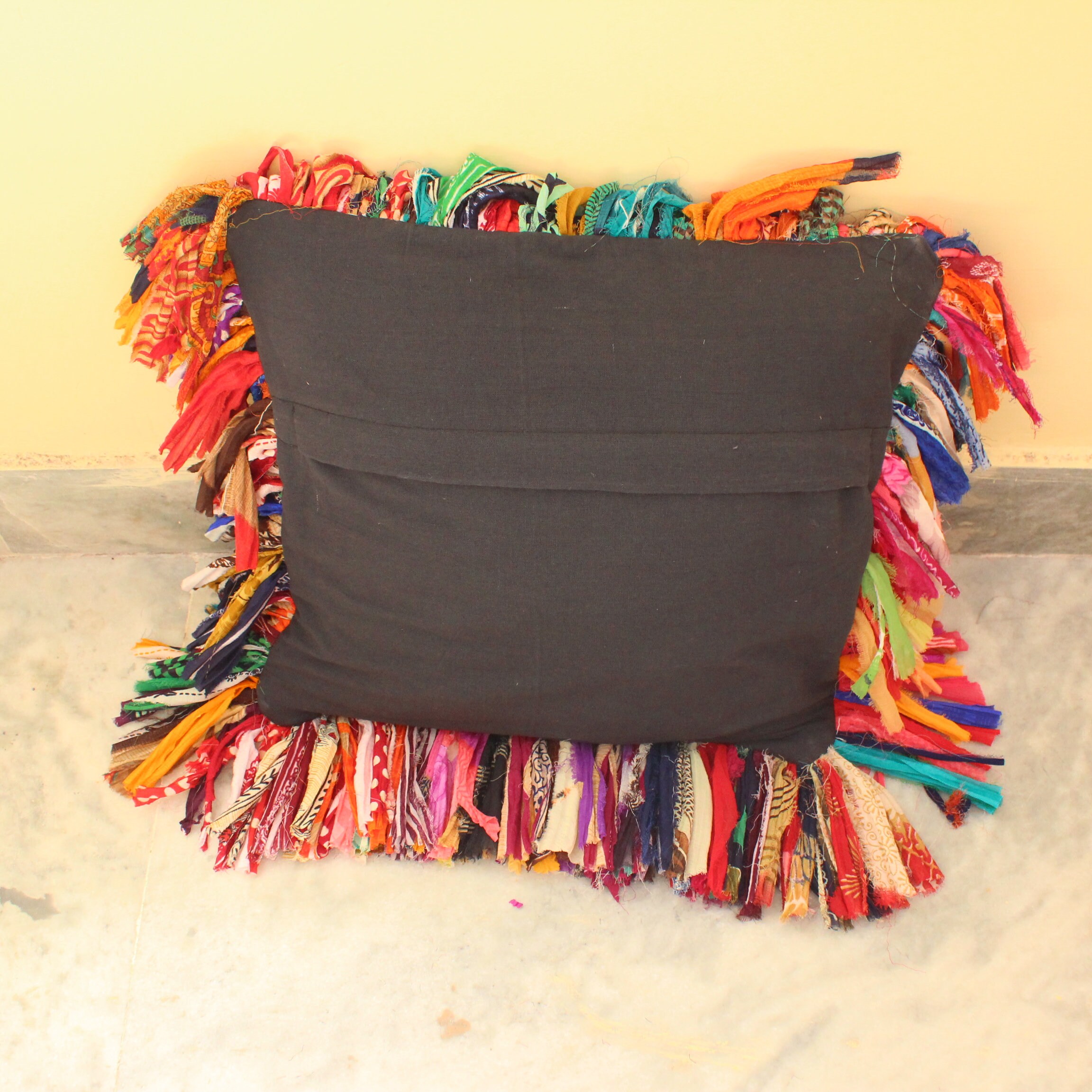 Just In Colorful Boho Pillow cover Rag Fringe Pillow Farmhouse Etsy