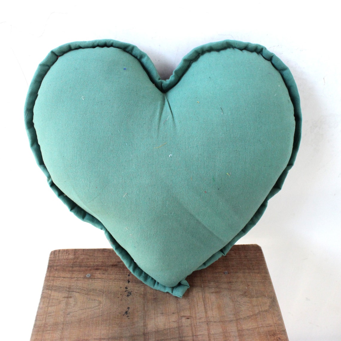 Boho Green Heart Pillow Embroidered Pillow Filled Mother Day Etsy