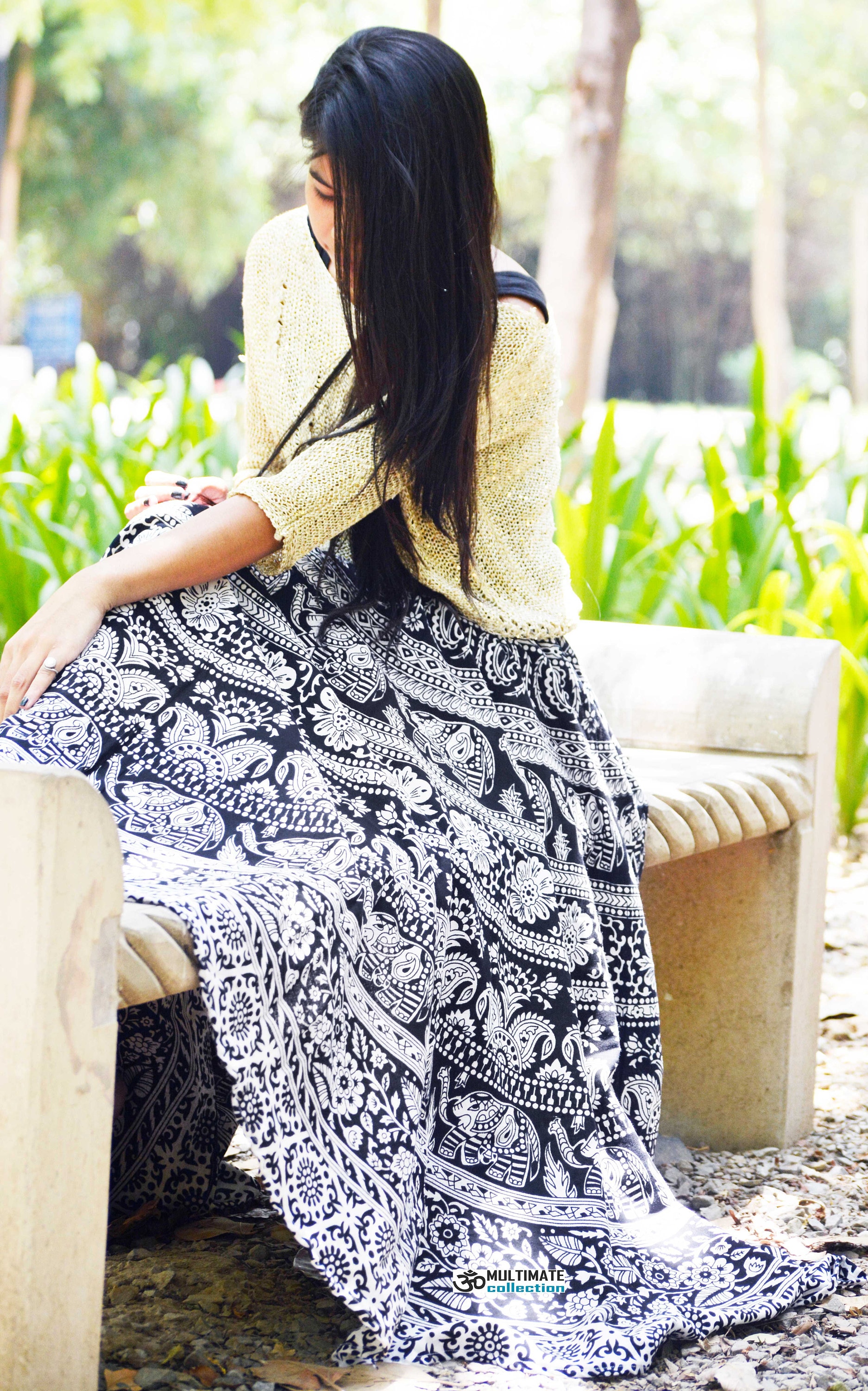 Indian Boho Skirt, Mandala Skirt, Elephant Gypsy Skirt Indian Boho Skirt, Mandala Skirt, Elephant Gypsy Skirt