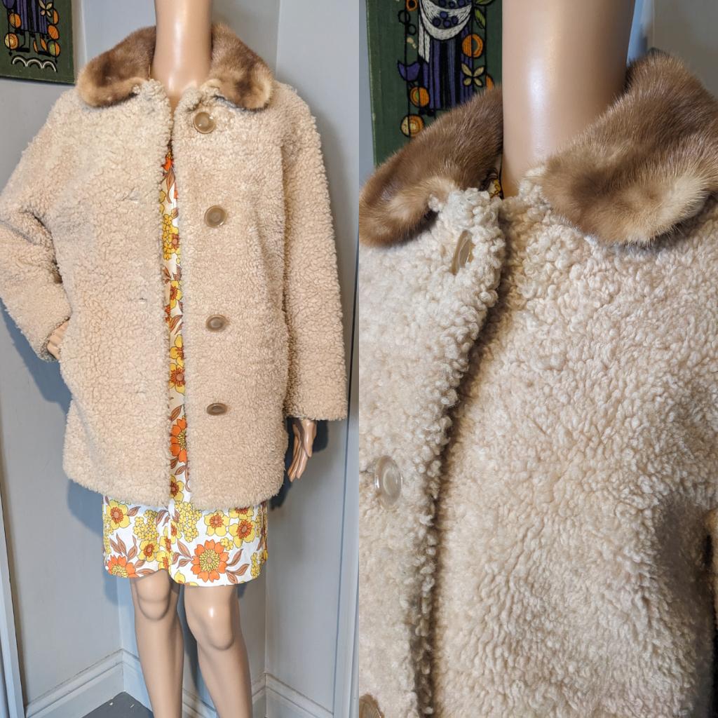 ◎ 1960s Vintage Poodle Fur Jacket C oat