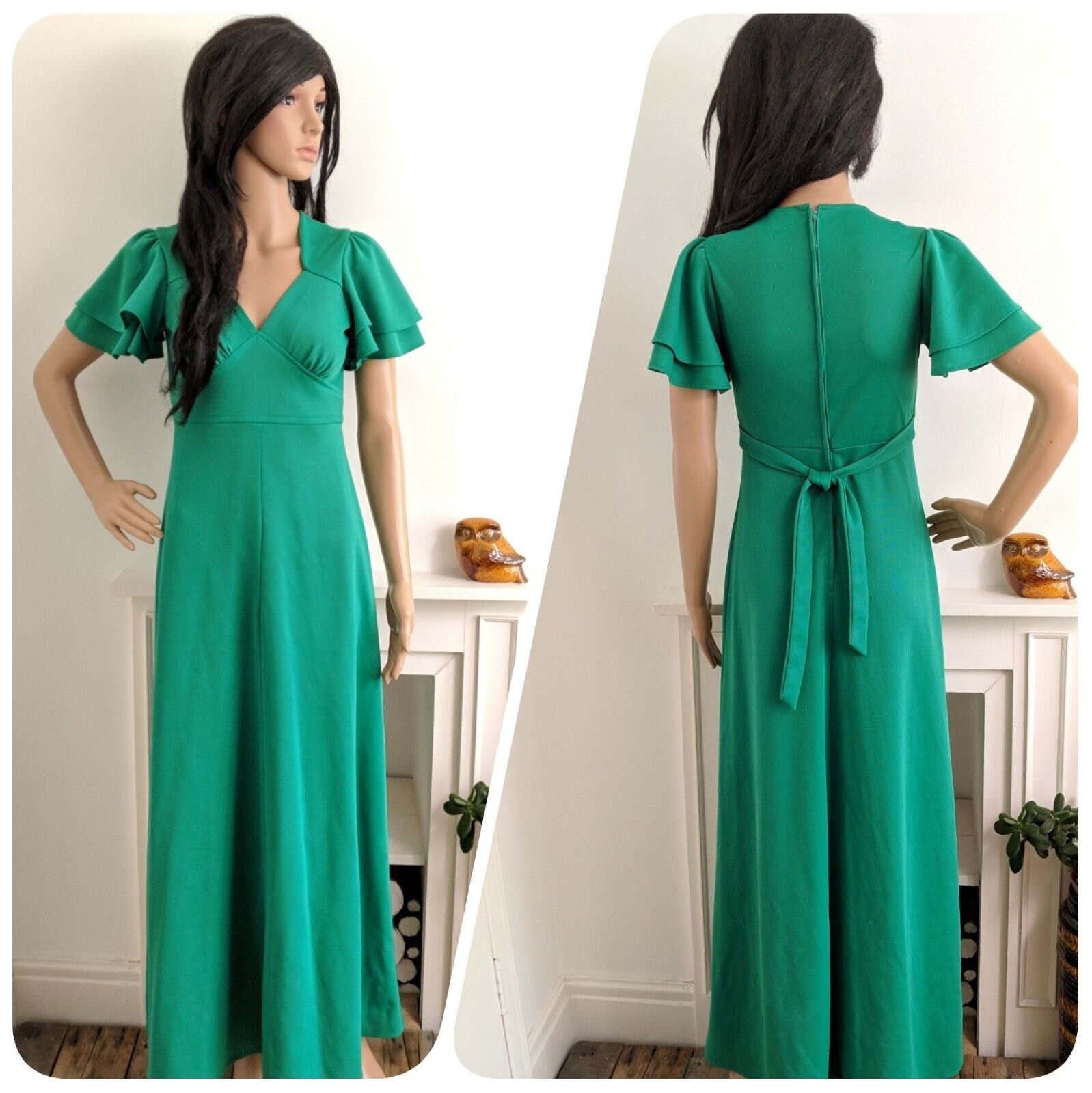 green maxi evening dress