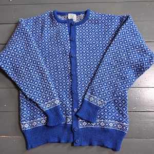 Vintage Laura Ashley Wool Cardigan Landgirl Jumper Christmas Fairisle Stripe Christmas S M  / UK 8 10 12  // EU 36 38 40 // US 4 6 8