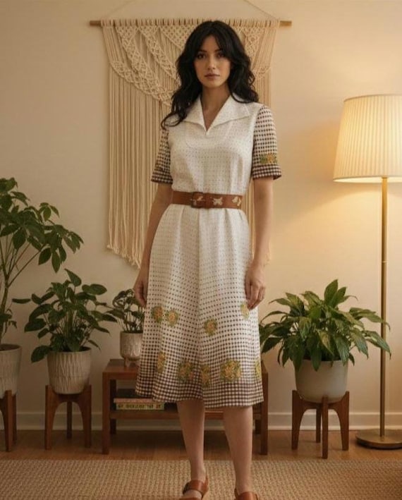 Vintage 70s Polka Dot Spot Floral Chiffon Skater Boho Tea Dress Skater Dress  Boho / UK 8 10 / EU 36 38 / US 4 6 - Etsy