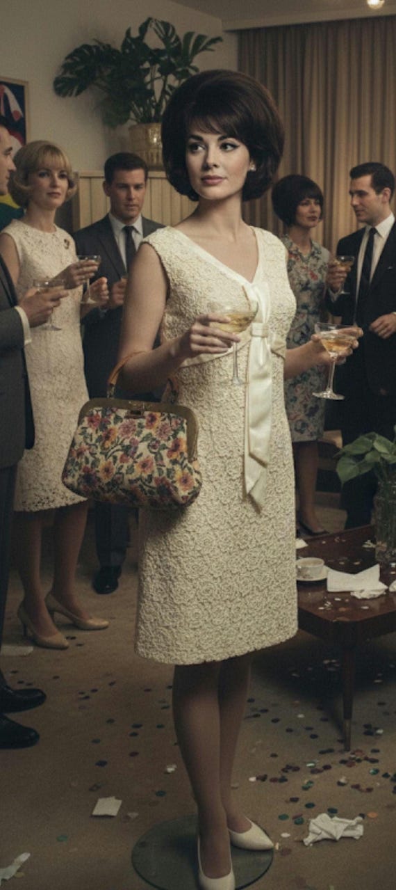 Vintage 1960s Blanes Crochet Lace Cocktail Bow Dress Jackie Audrey Wedding  10 12 40 / UK 10 12 / EU 38 40 / US 6 8 - Etsy